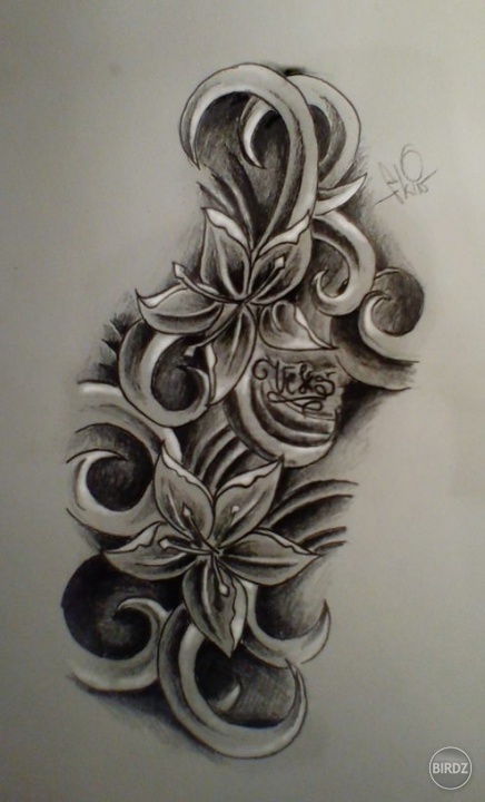 len tattoo flower 
