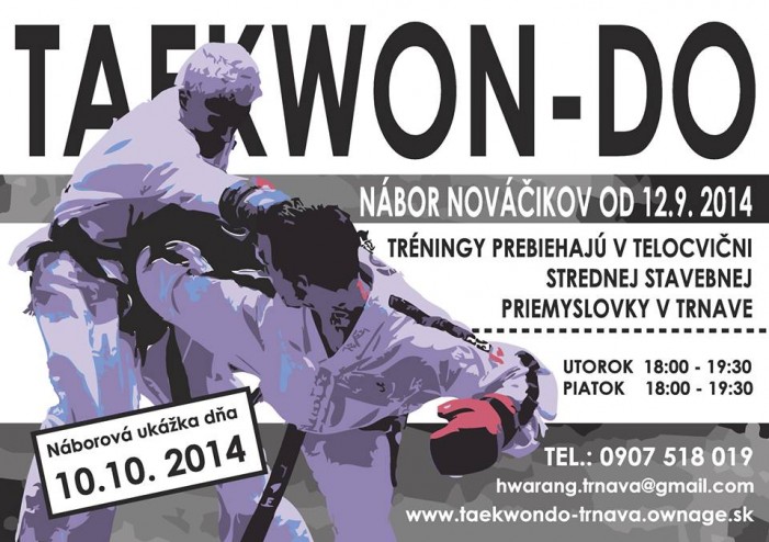 Náborová ukážka Taekwon-Do I.T.F. Hwa-rang Trnava
10.10.2014 o 19:00