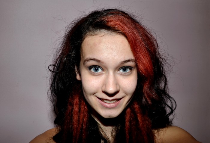 Black and red, half hair dreads :)