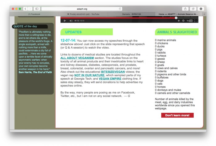 Birdz-friendly screenshot stránky www.adaptt.org (Neklikať na ňu! A nepindať na ňu!)