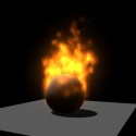 Autodesk Maya: simulácia ohňa, na moje prekvapenie celkom dobrá:D