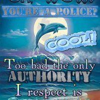 Och, vau! Ty si polícia? Kúl! Škoda, že jedinou autoritou, ktorú rešpektujem, sú delfíny. :D 