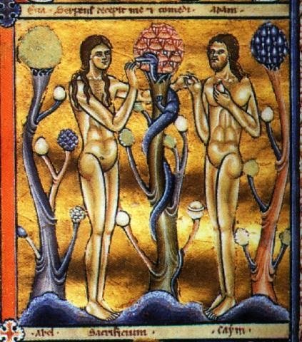 The Canturbury Psalter, Adam and Eve and the Mushroom of Knowledge, 1147 nášho letopočtu