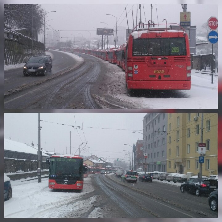 Sniežik sa nám chumelí :D 
Karma zariadila, že za 30 sekúnd šiel autobus čo tam nemal čo hľadať a zobral ma až domenkov :D