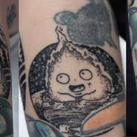 NEW TATTOO !!! (Totoro, Calcifer, Kodama)