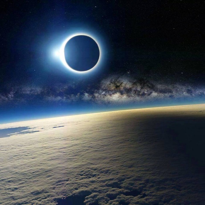 Solar Eclipse as seen from space