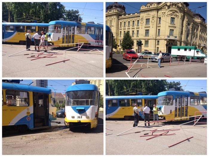 Raz za uhorský rok idem električkou a práve vtedy sa musí vykoľajiť a zničiť všetko okolo-_- ale možno sa uvidím večer v správach keďže nás všetkých točila telka :3 