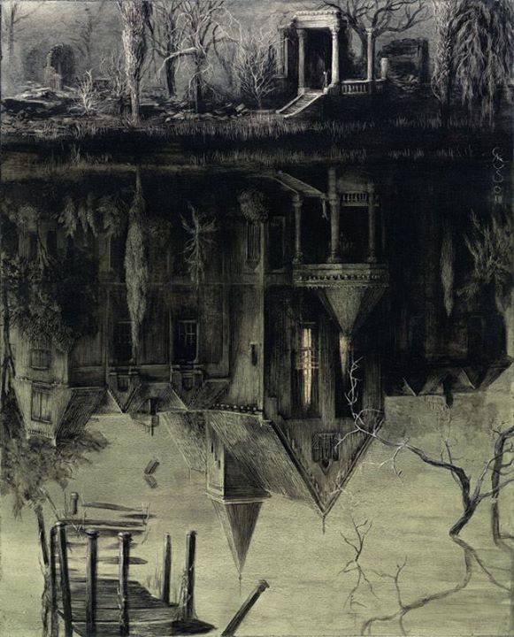 Ak máte radi morbídne umenie odporúčam pozrieť aj ostatné jeho ilustrácie (Santiago Caruso - The Spectral House)
