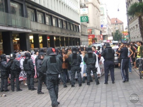 nejake anitifasisticke povstanie vo Viedni...normalne ze kazdy druh policajta tam bol :D