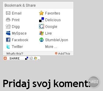 Fotka pre článok Bookmark and share na Birdz.