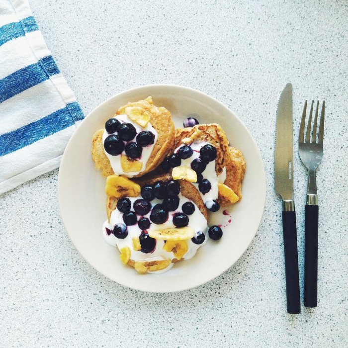 Najlepsie protein blueberry pancakes (na ktore mam chut od kedy som pozerala pulp fiction :-D) 