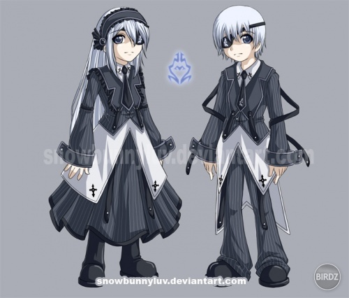 Gothic boy and gothic girl