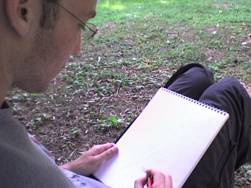 drawing in park
