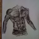Môj úplne prvý pokus o nakreslenie mužskej hrude/tela :D 