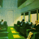 autor Edward Hopper - Chair car, graficky upravil Ibon Malnar 