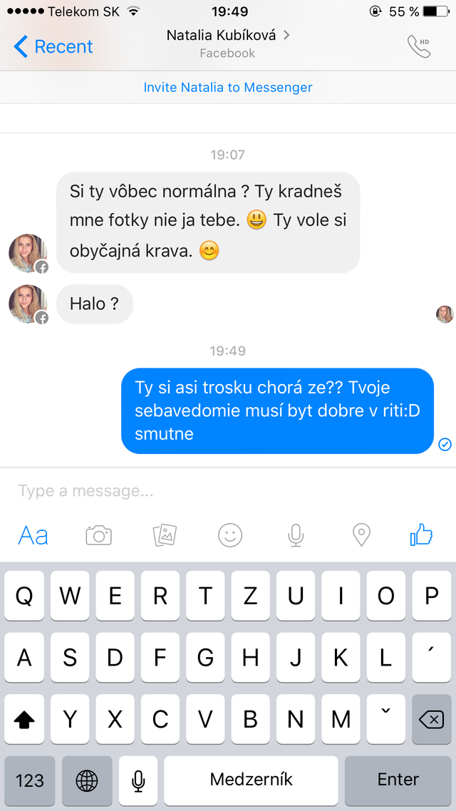 Prosím ľudia nahláste tento profil :( https://www.facebook.com/natalia.kubikova.14?fref=ufi :( už neviem čo mám robit