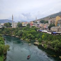 Mostar, vyhlad zo Stareho mostu, Bosna a Hercegovina